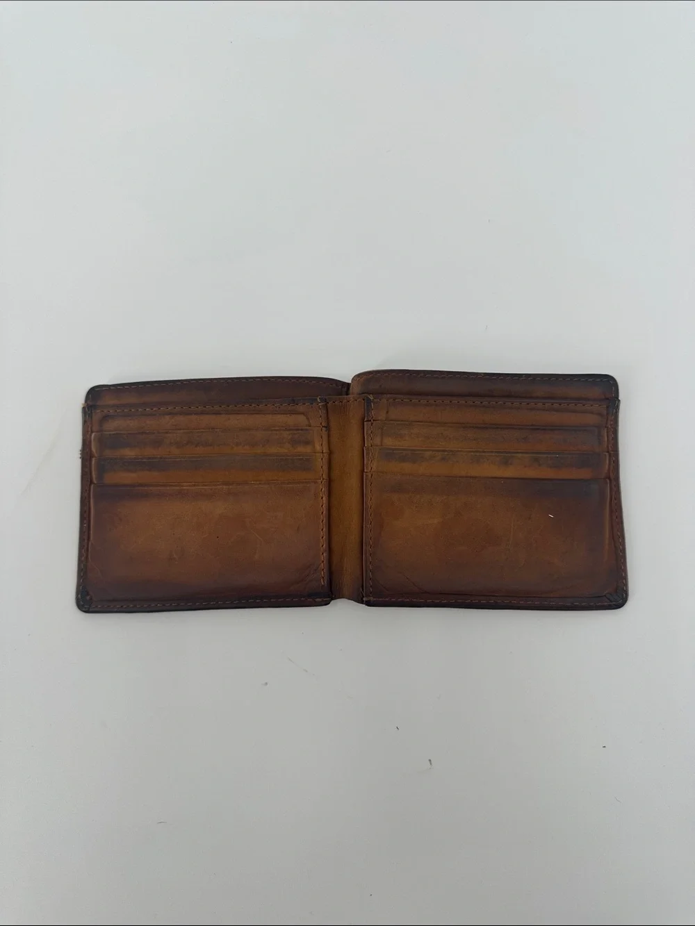 Carhartt Brown Leather Bi-Fold Wallet with Logo Patch